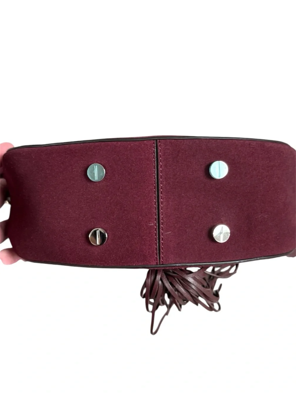 Altuzarra Ghianda Knot Saddle Bag Burgundy Suede